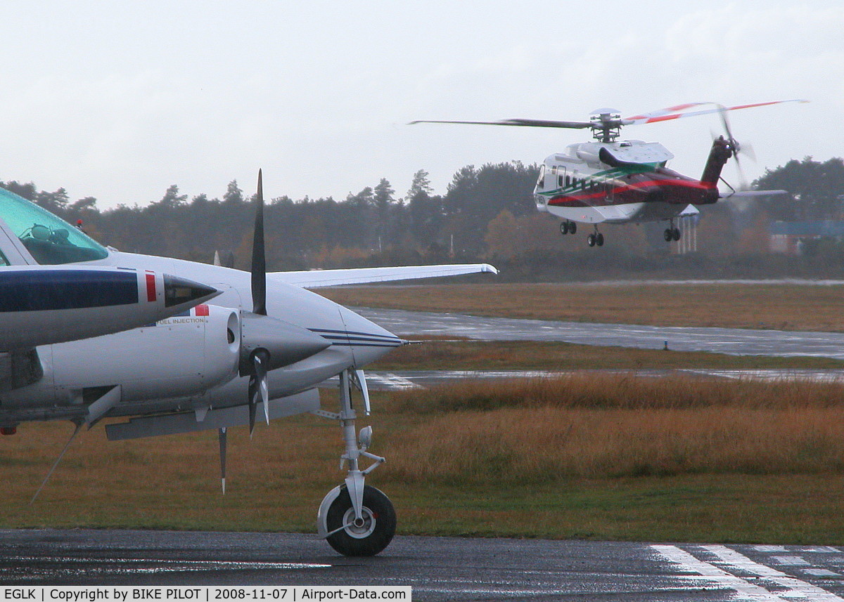 Blackbushe Airport, Camberley, England United Kingdom (EGLK) - S-92 A7-MBN APPROACHING THE TRAINING AREA