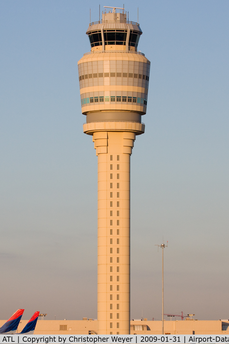 Hartsfield - Jackson Atlanta International Airport (ATL) - Hartsfield tower shortly after sunrise.
