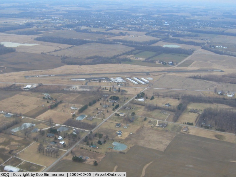Galion Municipal Airport (GQQ) - Looking north from 2500'