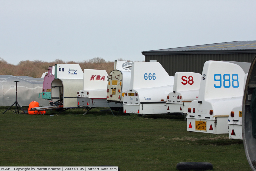 Challock Airport, Challock, England United Kingdom (EGKE) - Glider trailers at Challock