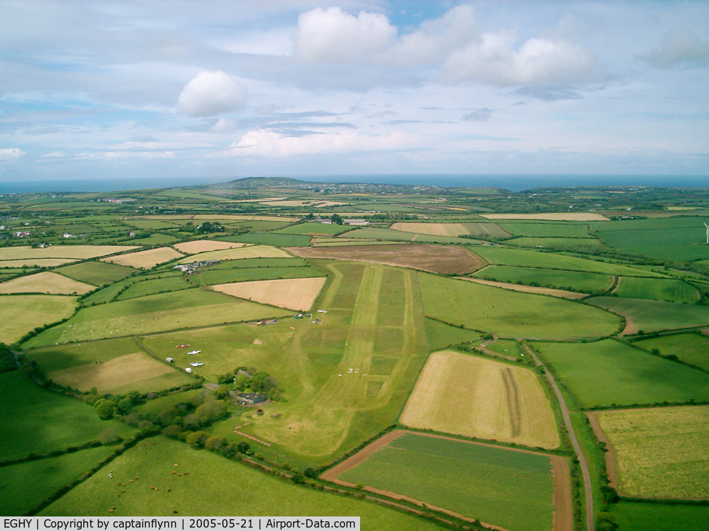 Truro Aerodrome Airport, Truro, England United Kingdom (EGHY) - Truro Airfield and the surrounding area.