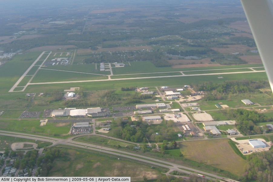 Warsaw Municipal Airport (ASW) - Looking north from 2500'