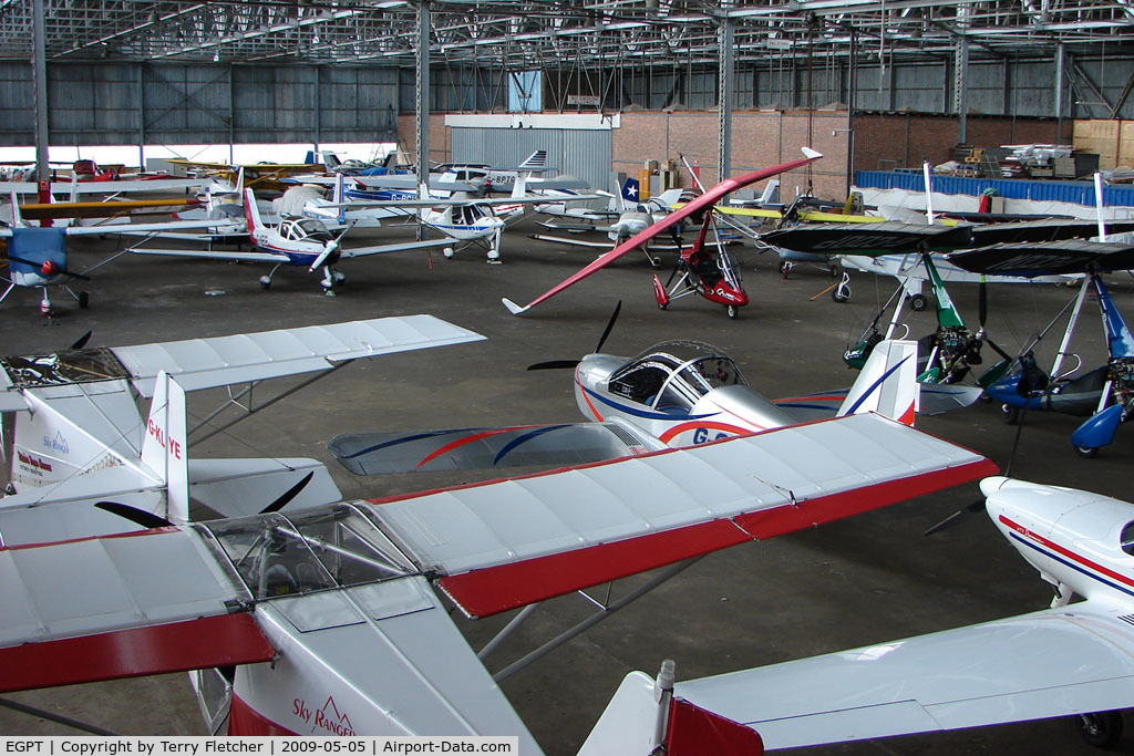 Perth Airport (Scotland), Perth, Scotland United Kingdom (EGPT) - The Scottish Aero Club hangar at Perth