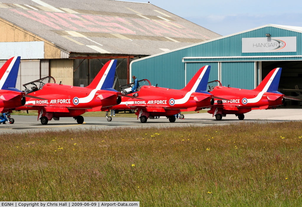 Blackpool International Airport, Blackpool, England United Kingdom (EGNH) - The Red Arrow's at Blackpool Airport