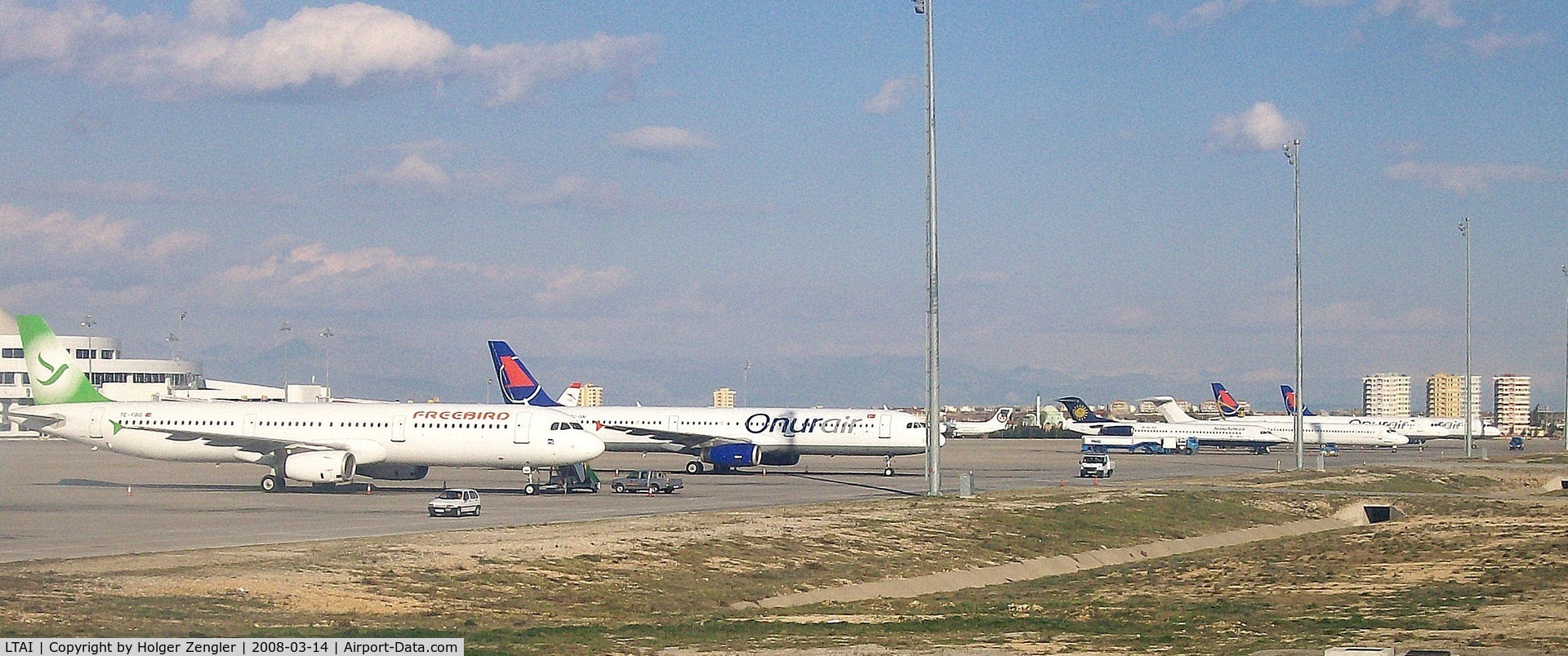 Antalya Airport, Antalya Turkey (LTAI) - Outer parking positions only with Turkish airliners