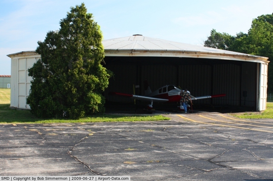 Smith Field Airport (SMD) - Unique roundhouse style hangar.