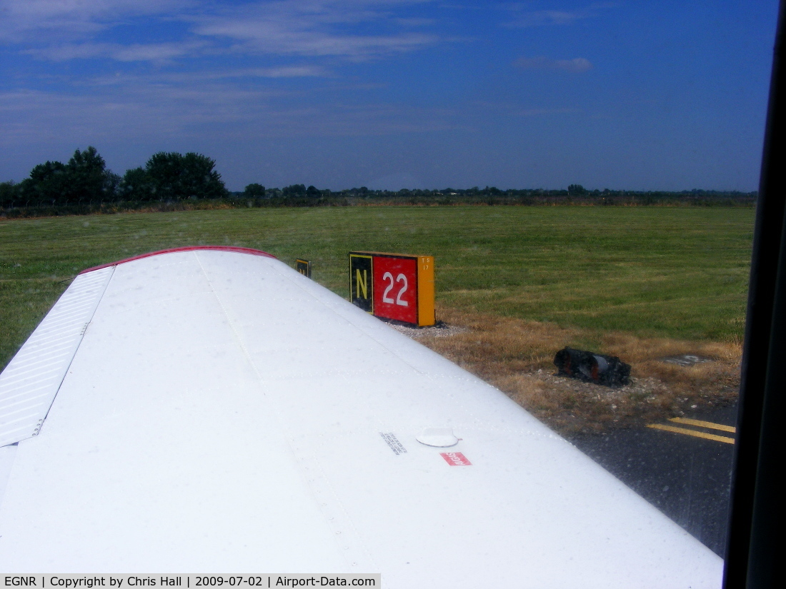 Hawarden Airport, Chester, England United Kingdom (EGNR) - Holding point November for R/W 22