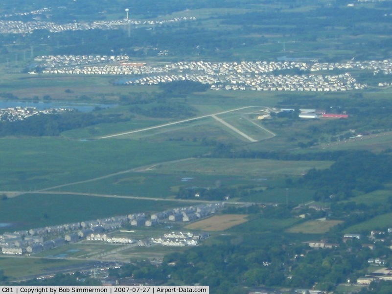 Campbell Airport (C81) - Looking west from 3000'