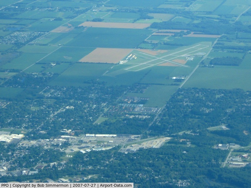 La Porte Municipal Airport (PPO) - Looking south from 10000'