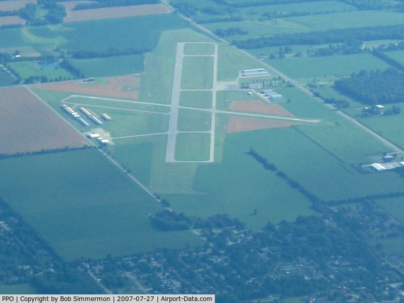 La Porte Municipal Airport (PPO) - Looking south from 10000'