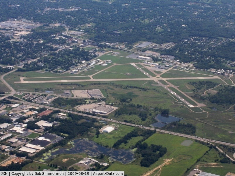 Jackson County-reynolds Field Airport (JXN) - Looking SE from 5500'