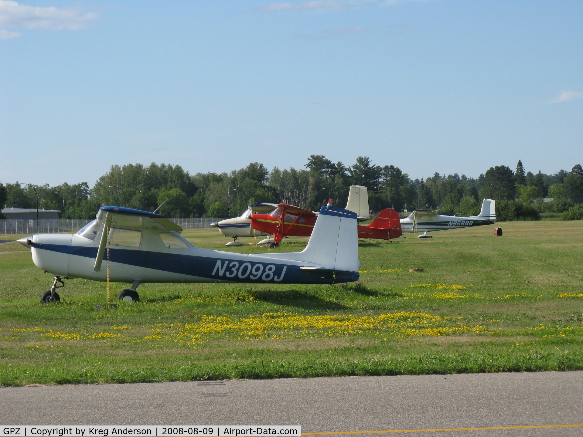 Grand Rapids/itasca Co-gordon Newstrom Fld Airport (GPZ) - A grassy area complete with tied down aircraft. Seems...nostalgic :)