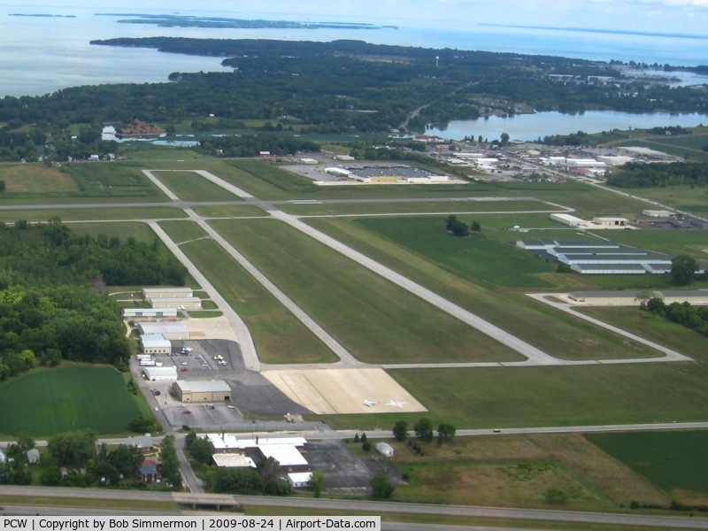 Carl R Keller Field Airport (PCW) - Looking NE down RWY 36, Put-In-Bay Island beyond