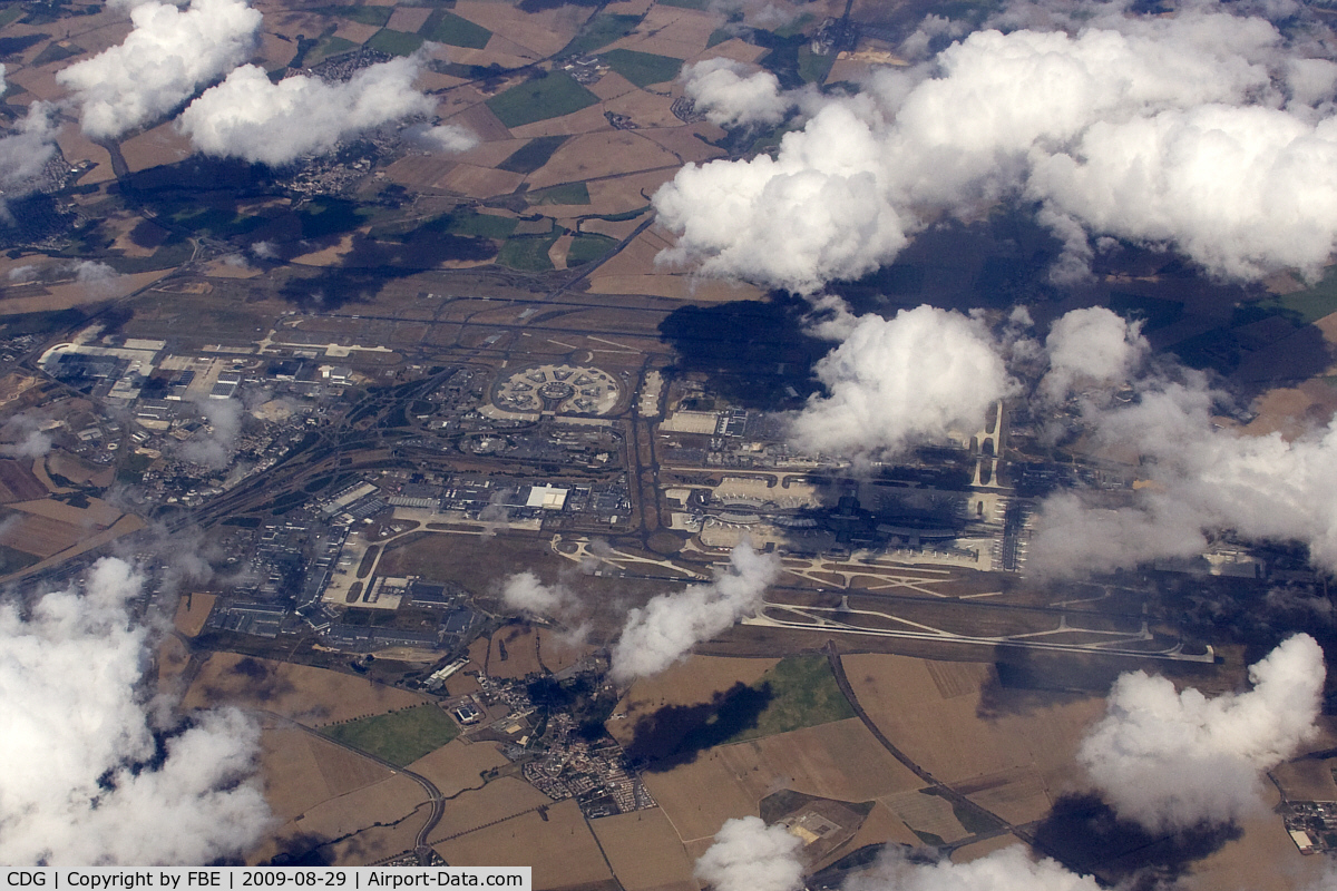 Paris Charles de Gaulle Airport (Roissy Airport), Paris France (CDG) - flying over Paris CDG at 29000 ft.