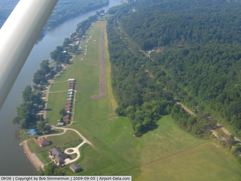 Riverside Airport (OH36) - Looking down RWY 21 during the EAA fly-in breakfast and Young Eagles event.