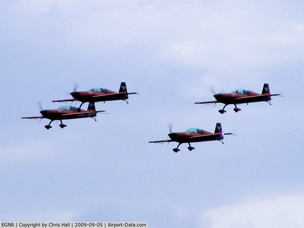 Hawarden Airport, Chester, England United Kingdom (EGNR) - The Blades Aerobatic Team at the Airbus families day