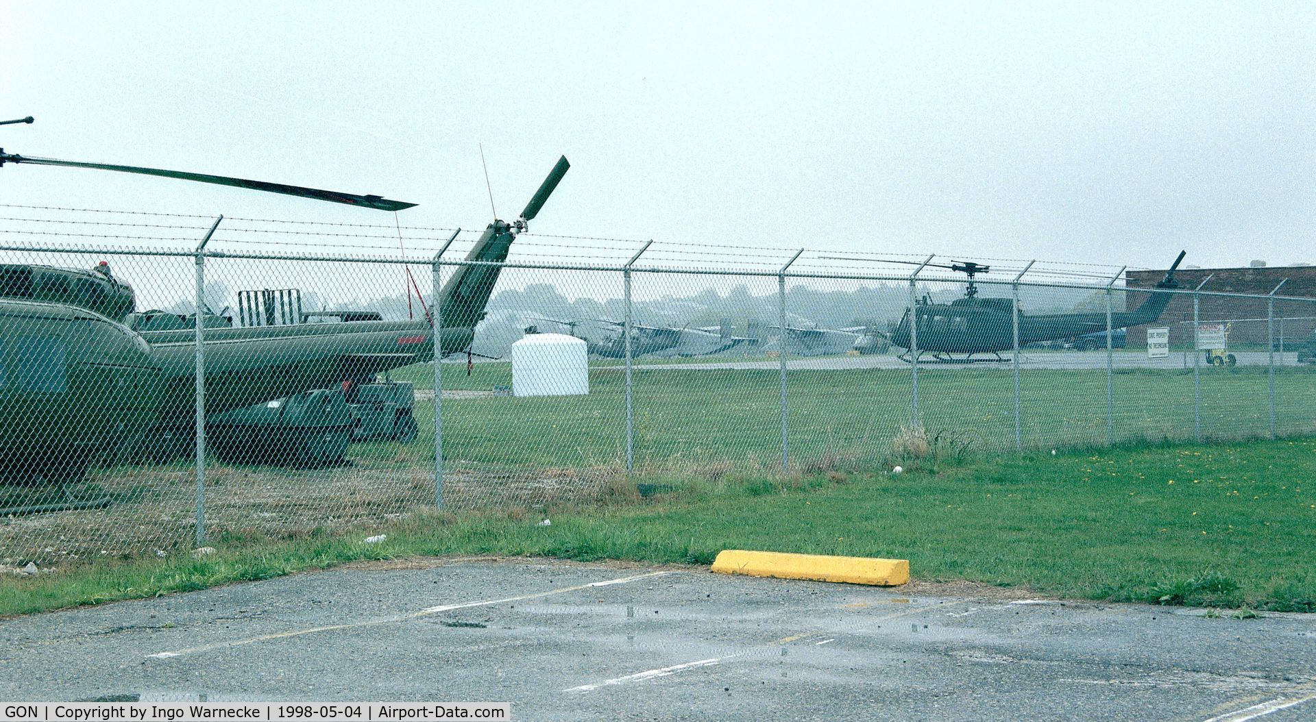 Groton-new London Airport (GON) - Groton-New London airport apron on a rainy day