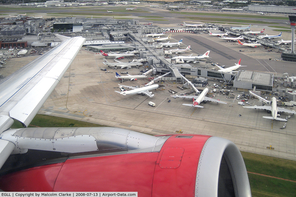 London Heathrow Airport, London, England United Kingdom (EGLL) - London Heathrow Terminal 3 from G-DBCG