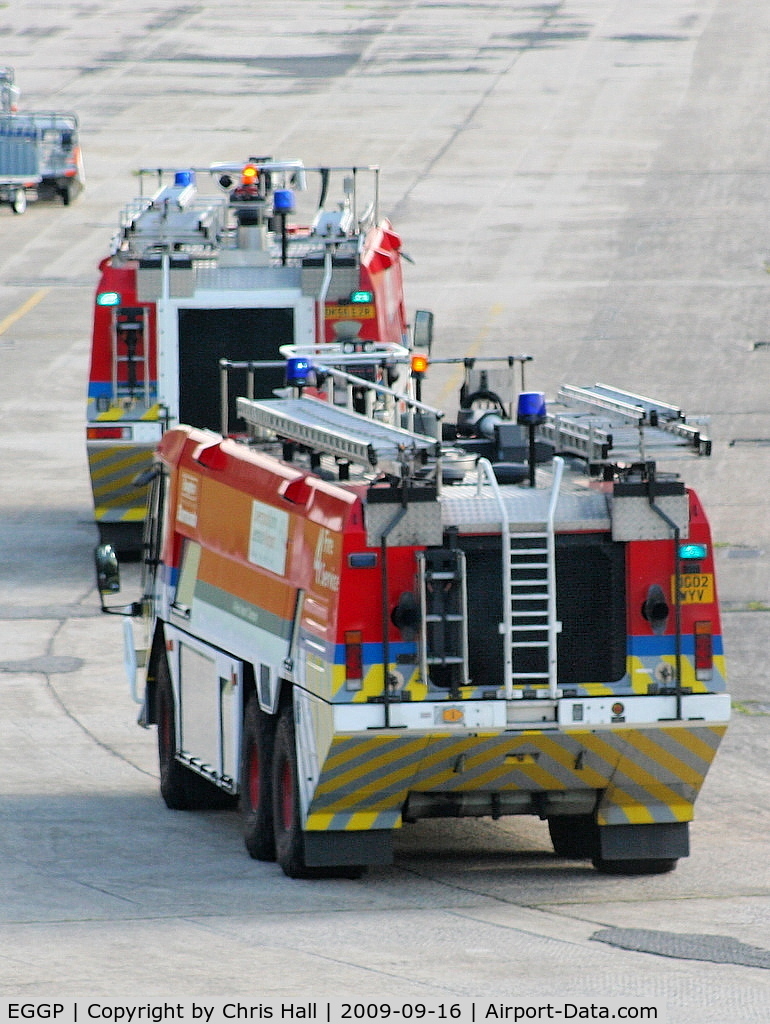 Liverpool John Lennon Airport, Liverpool, England United Kingdom (EGGP) - Fire training at Liverpool Airport