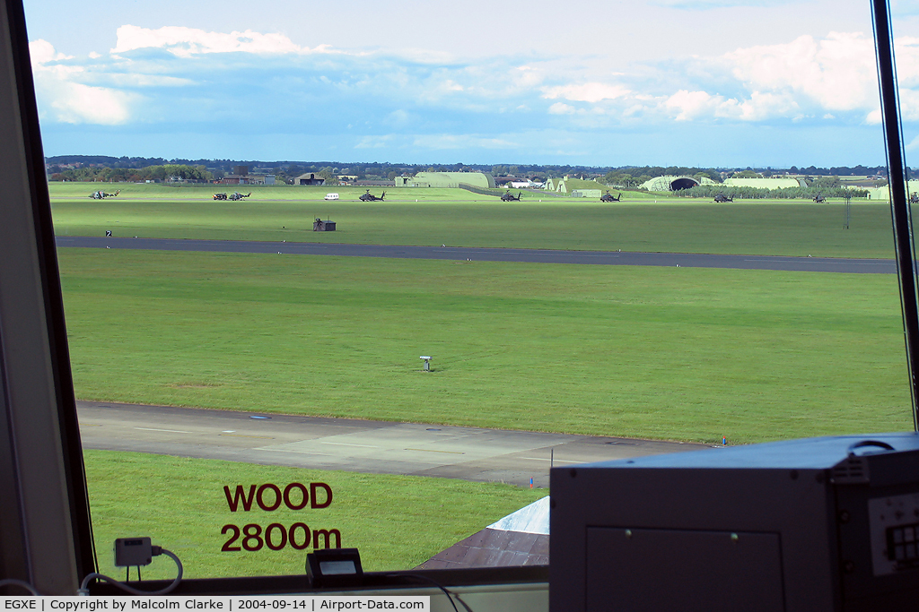 RAF Leeming Airport, Leeming Bar, England United Kingdom (EGXE) - The view across the airfield to the NE from RAF Leeming's control tower.