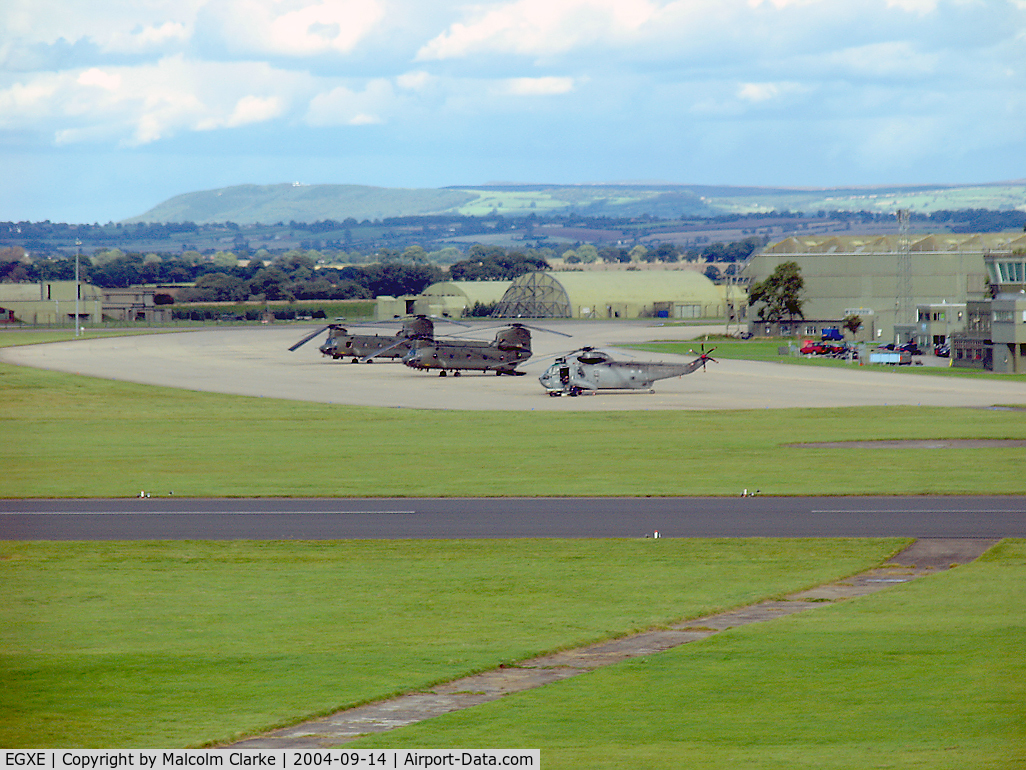 RAF Leeming Airport, Leeming Bar, England United Kingdom (EGXE) - A view east toward the Cleveland Hills from RAF Leemings control tower.