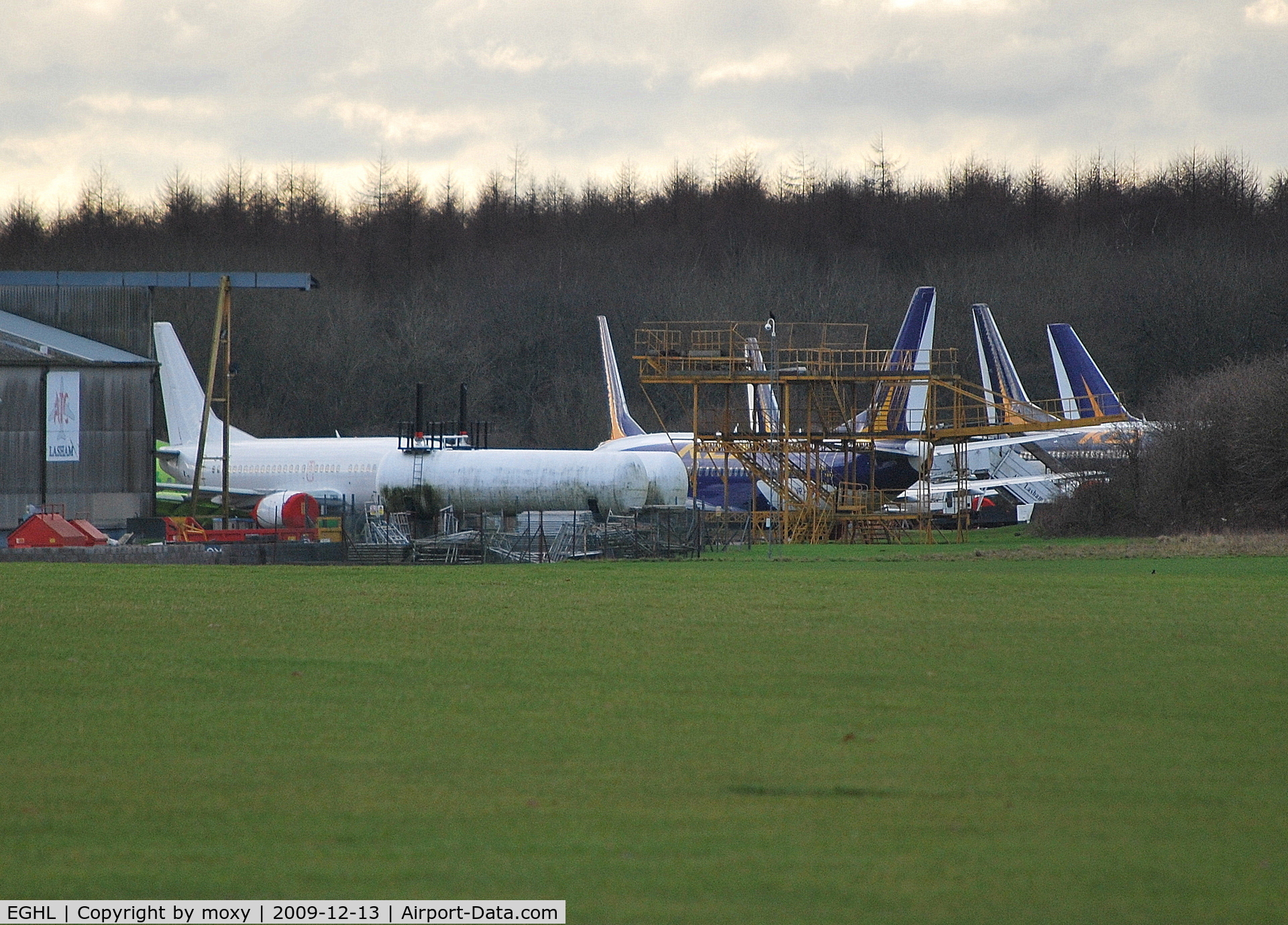 Lasham Airfield Airport, Basingstoke, England United Kingdom (EGHL) - Some of the heavy metal stored at ATC's facility.