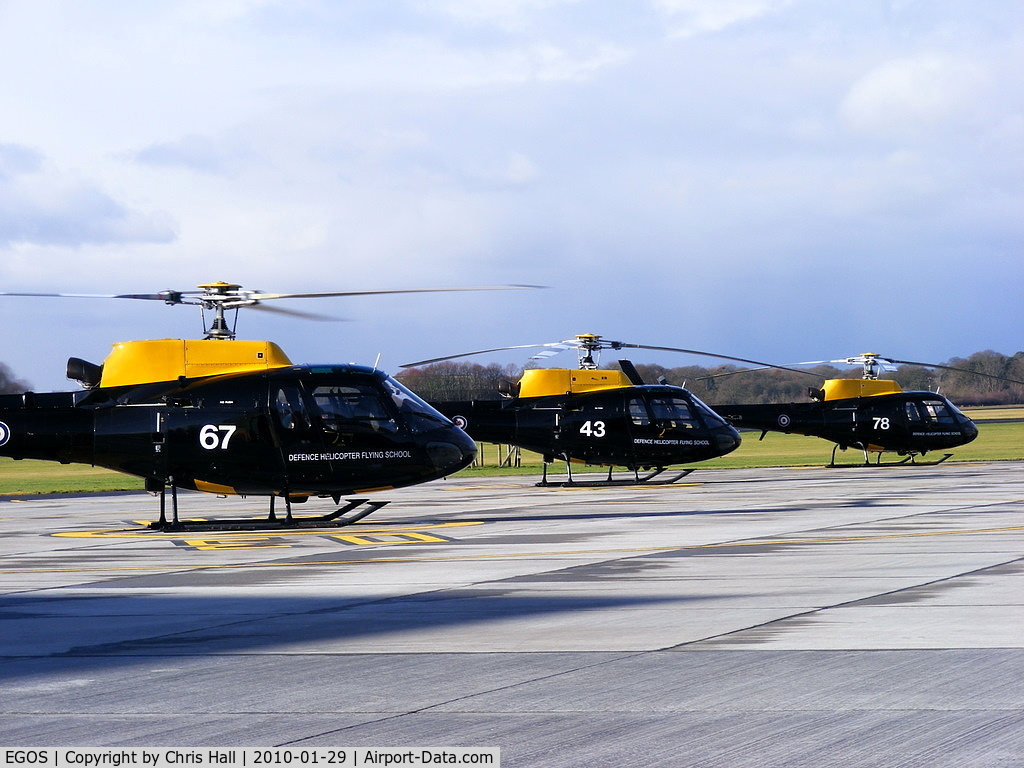 RAF Shawbury Airport, Shawbury, England United Kingdom (EGOS) - Defence Helicopter Flying School, urocopter AS350BB Squirrel HT.1