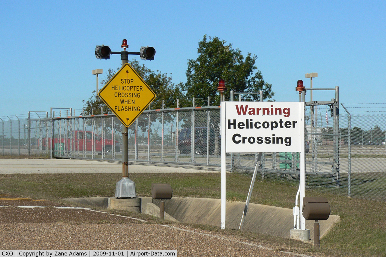 Lone Star Executive Airport (CXO) - Army helicopter crossing point at the Lone Star Executive Airport - Conroe, Texas