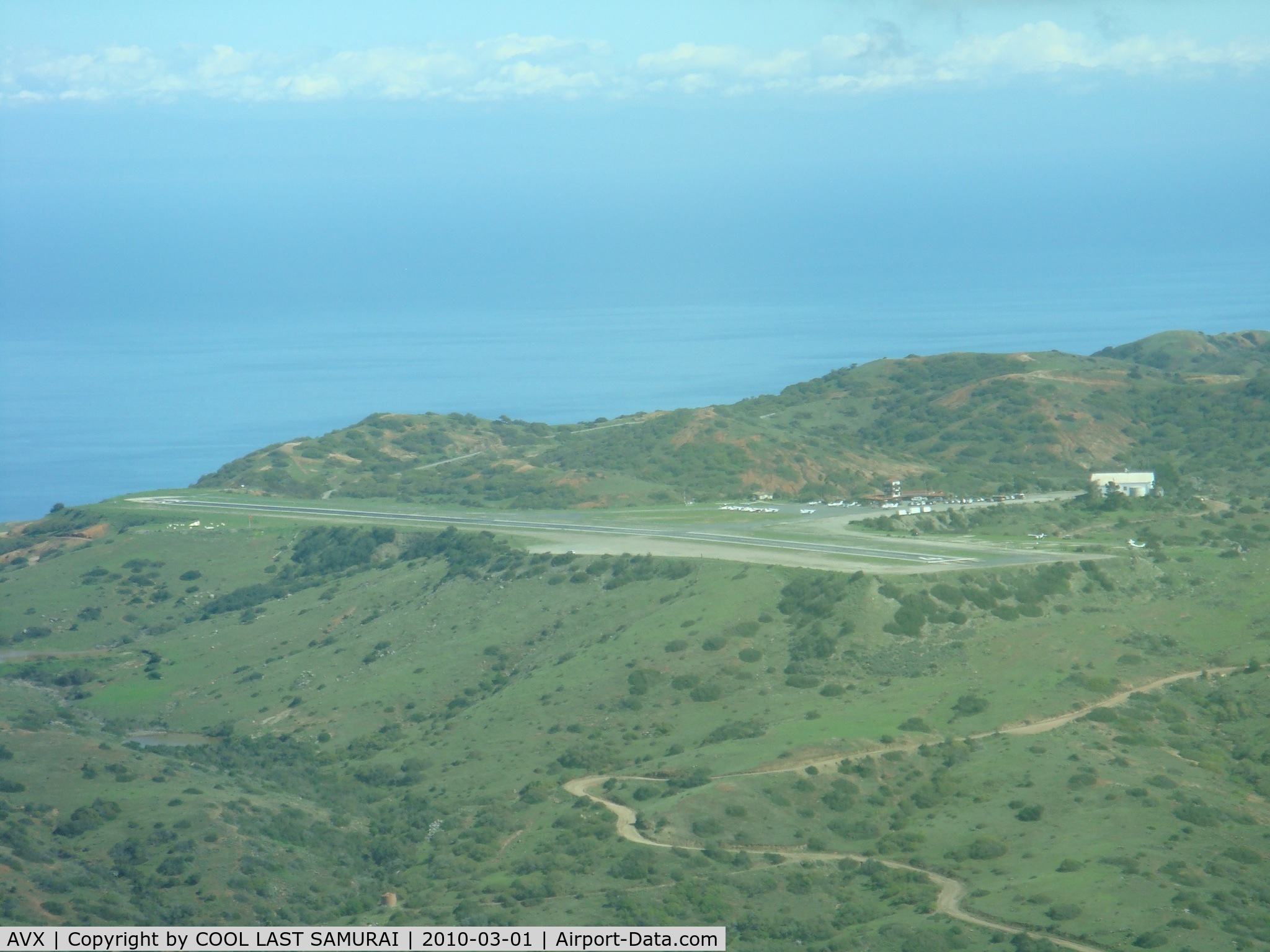 Catalina Airport (AVX) - A view from the right crosswind, Rwy22. 