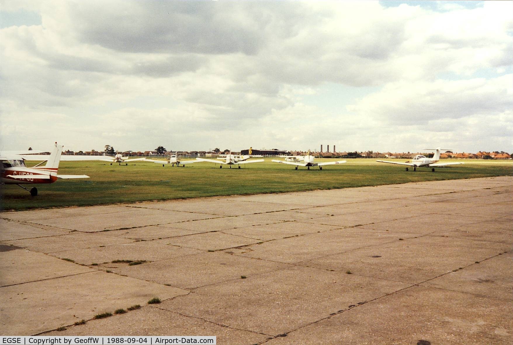Ipswich Airport ipw- Ipswich, England (closed 1996),  United Kingdom (EGSE) - A view of the Ipswich School of Flying fleet at the now long gone Ipswich Airport