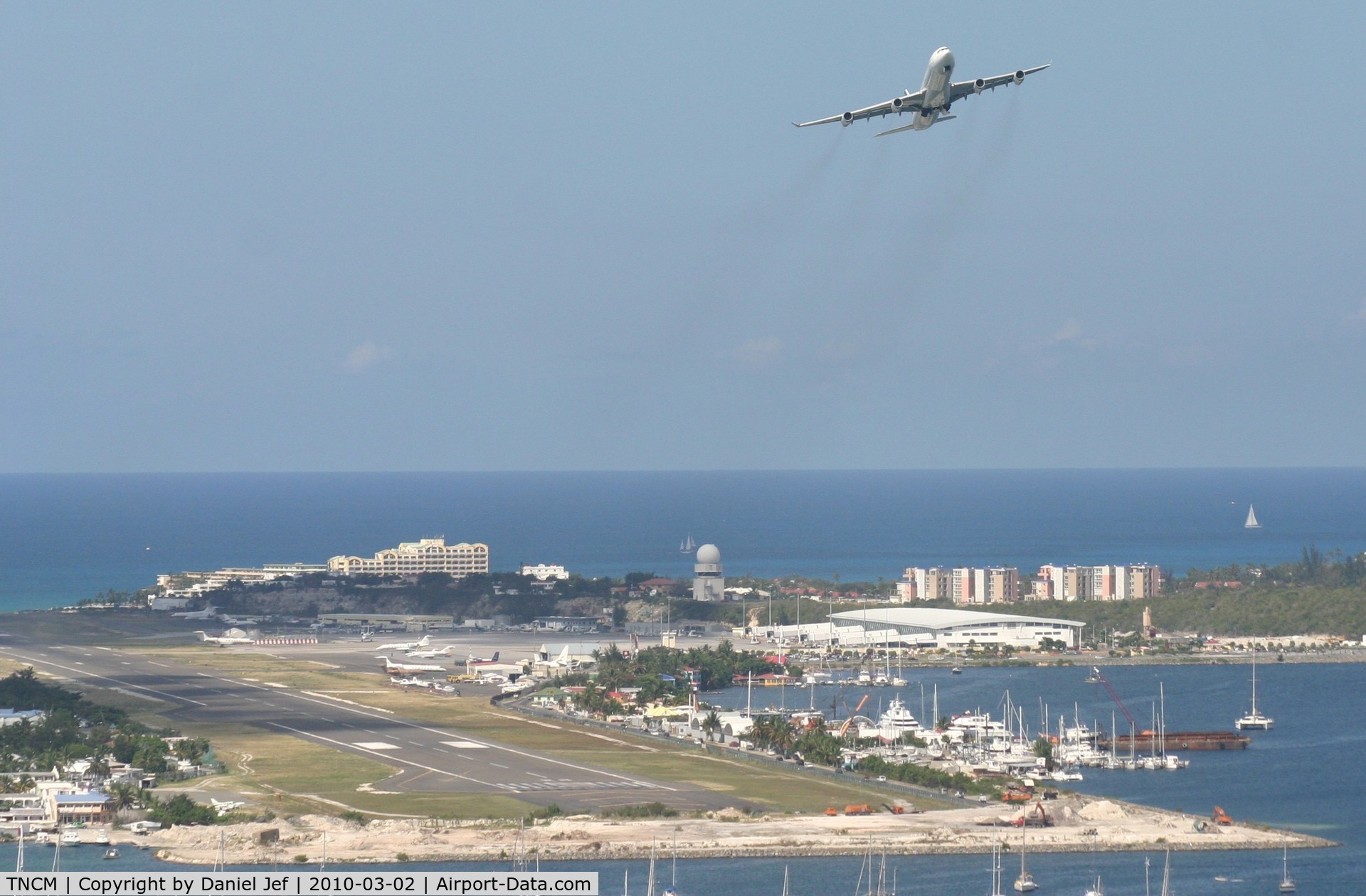 Princess Juliana International Airport, Philipsburg, Sint Maarten Netherlands Antilles (TNCM) - A look at the airport with airfrance (F-GLZP) departing runway 10
