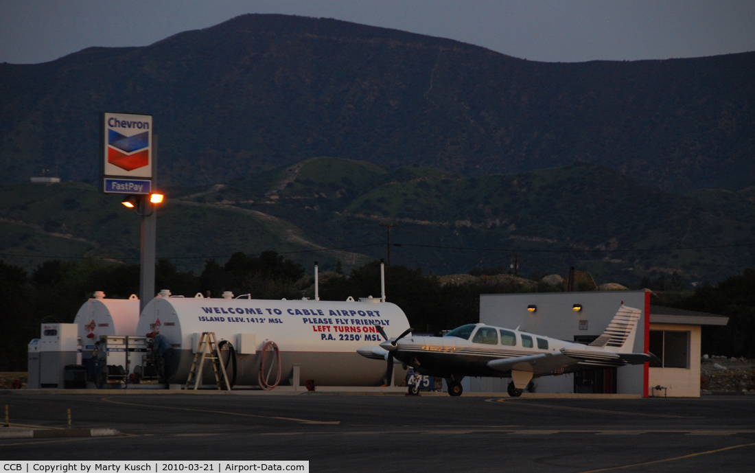 Cable Airport (CCB) - Fuel Island at sunrise