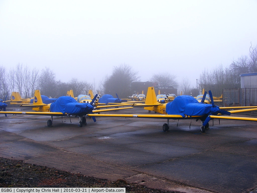 Leicester Airport, Leicester, England United Kingdom (EGBG) - some of the Slingsby T.67M-260 Firefly's of Babcock Defence Services, stored at Leicester