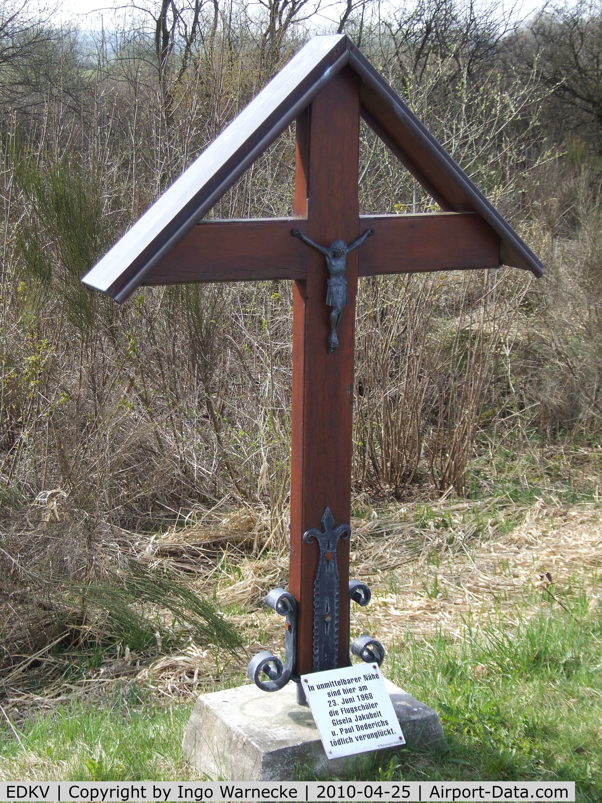 Dahlemer Binz Airport, Dahlem Germany (EDKV) - a memorial for two student pilots killed in an accident close by in 1968