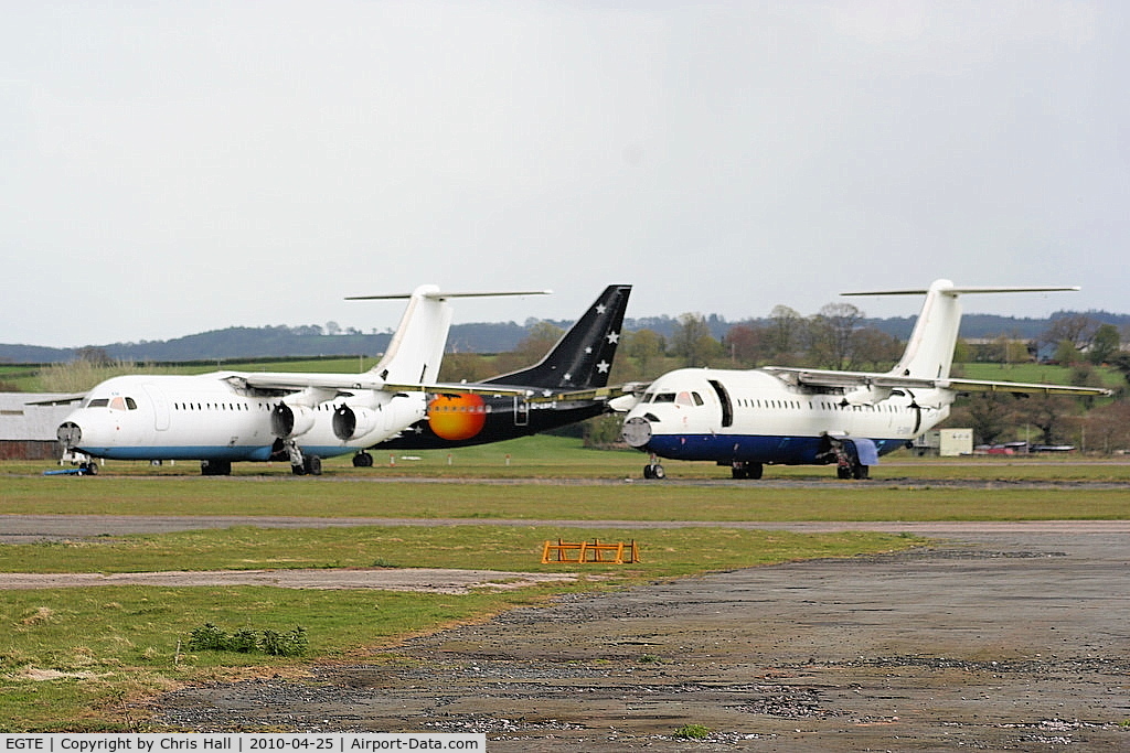 Exeter International Airport, Exeter, England United Kingdom (EGTE) - BAe 146's in storage at Exeter Airport