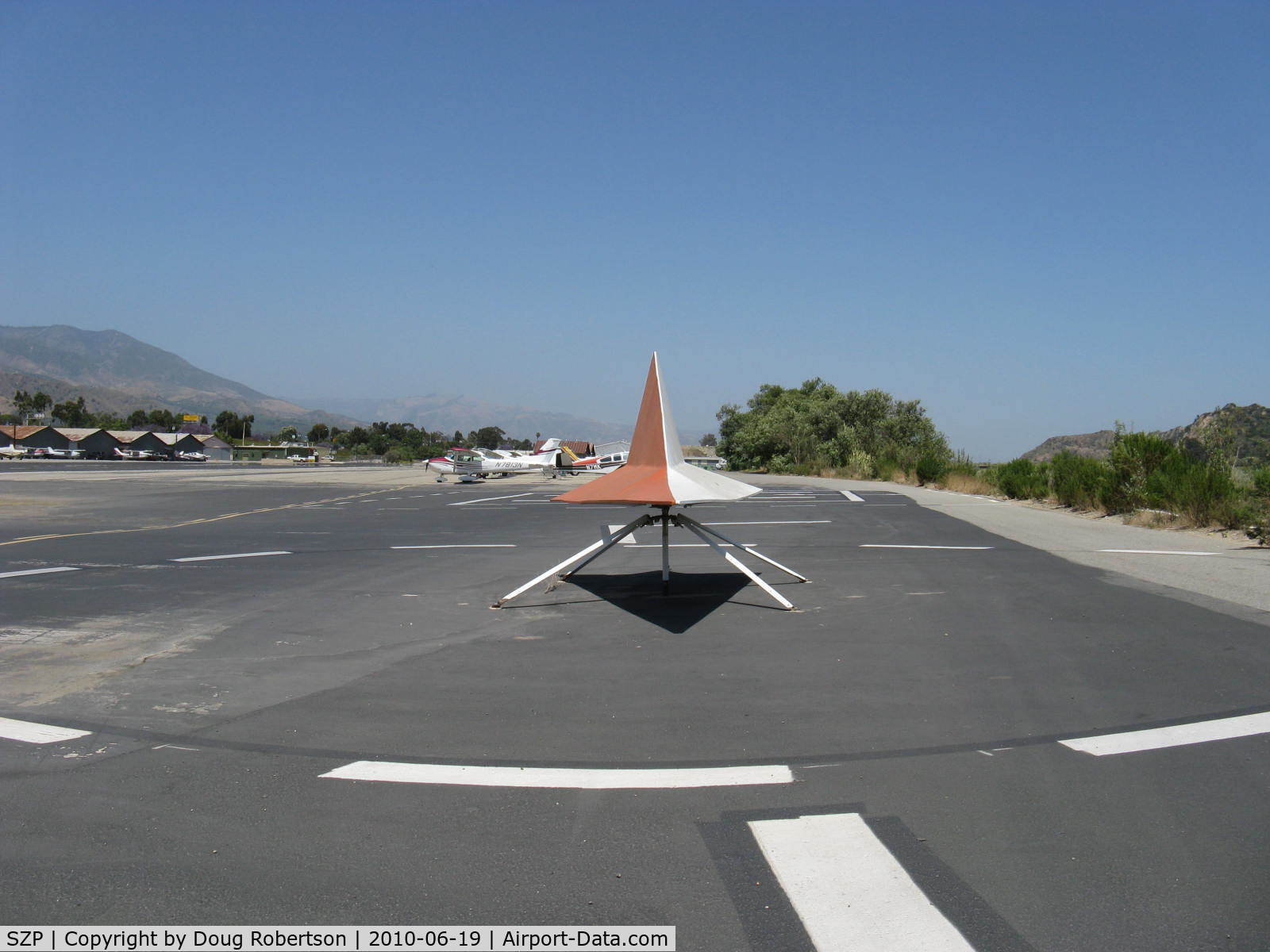 Santa Paula Airport (SZP) - Wind Tetrahedron, adjacent Helipad, Midfield-south.
