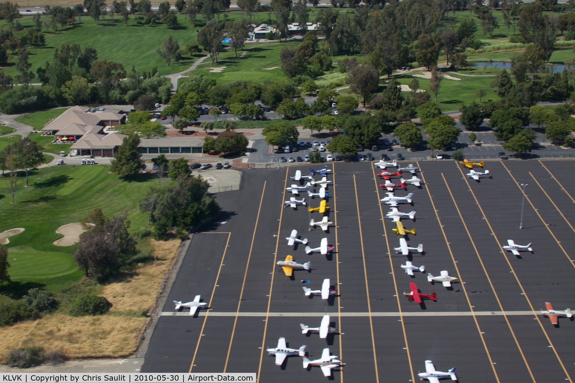 Livermore Municipal Airport (LVK) - The north west ramp at Livermore Municipal Airport (LVK).  The perfect place to fly into for a round of golf at Las Positas or a bite to eat at Beeb's Sports Bar & Grill.