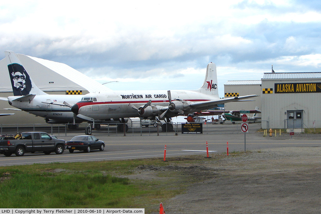 Lake Hood Seaplane Base (LHD) - Alaska Aviation Museum at Lake Hood now has a DC-6 added to the outside Collection