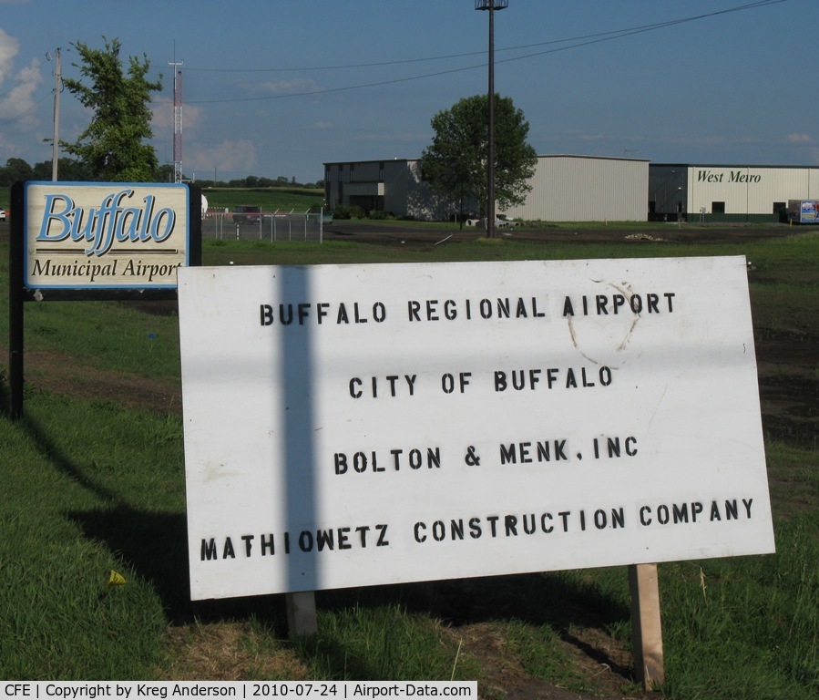 Buffalo Municipal Airport (CFE) - The signs for Buffalo Municipal Airport.