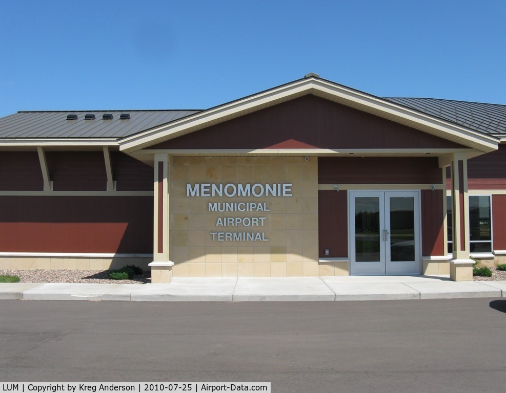 Menomonie Muni-score Field Airport (LUM) - The Arrivals/Departures building in Menomonie, WI.