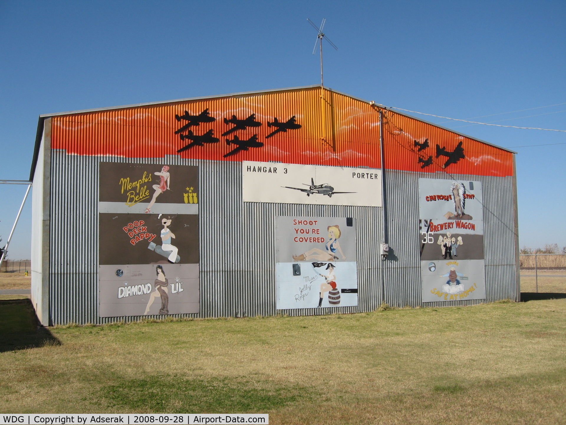Enid Woodring Regional Airport (WDG) - Hangar art at Enid