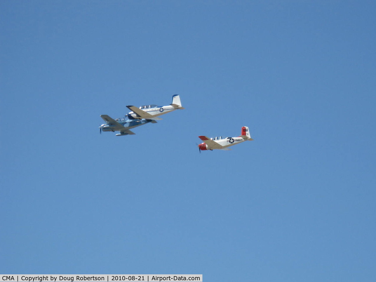 Camarillo Airport (CMA) - Three Beech T-34 MENTORS Formation Flight