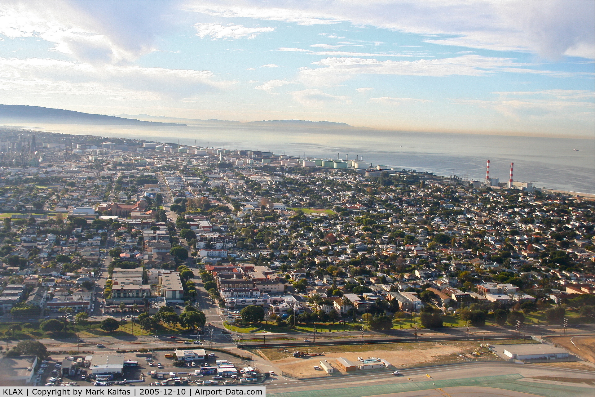 Los Angeles International Airport (LAX) - El Segundo California, as seen on a 25R departure, truly one of the friendliest towns in the US...