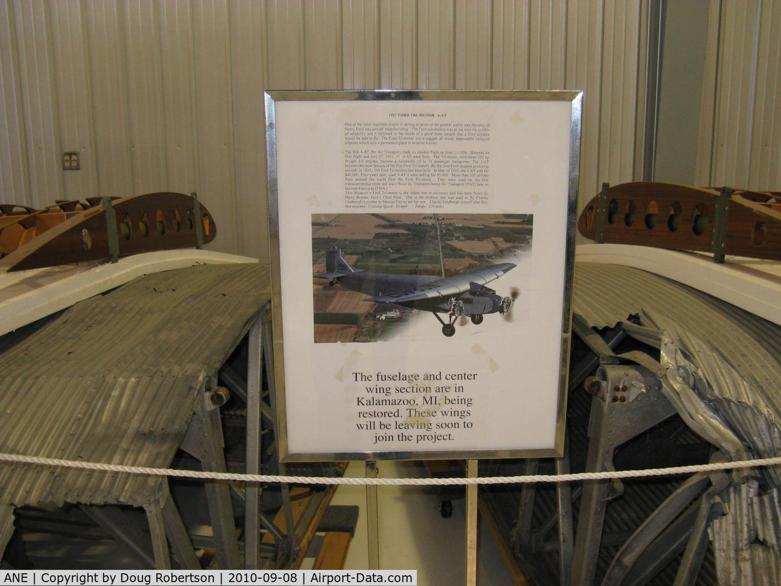 Anoka County-blaine Arpt(janes Field) Airport (ANE) - Another 1927 Ford 4-AT Tri-Motor in restoration. Data card at Golden Wings Museum