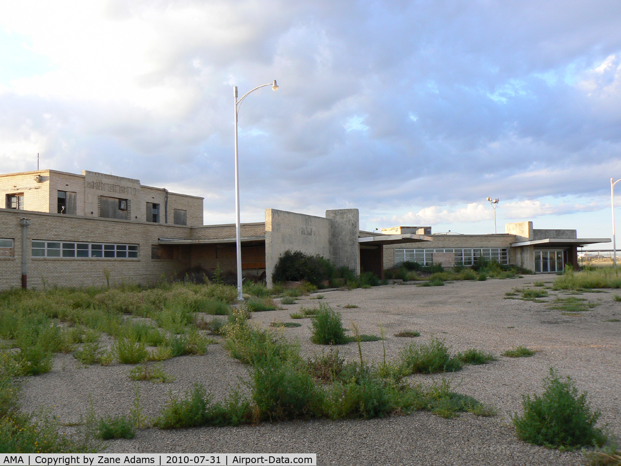 Rick Husband Amarillo International Airport (AMA) - This terminal dates from the 1930's when the Amarillo airport was named English Field. It is unused and in poor condition at this time. 
