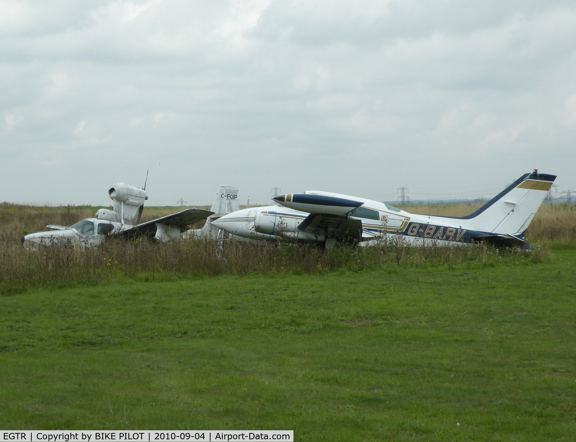Elstree Airfield Airport, Watford, England United Kingdom (EGTR) - Derelict aircraft western end of airfield
