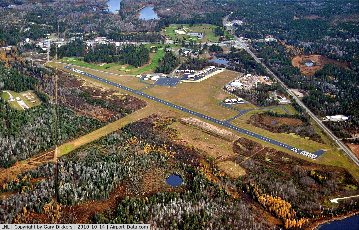 Kings Land O' Lakes Airport (LNL) - LNL from the south, looking north