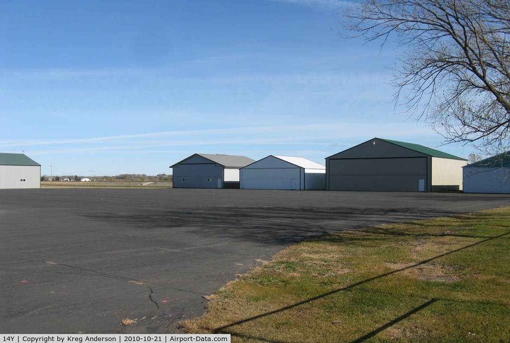 Todd Field Airport (14Y) - A row of hangars at Todd Field Airport in Long Prairie, MN.