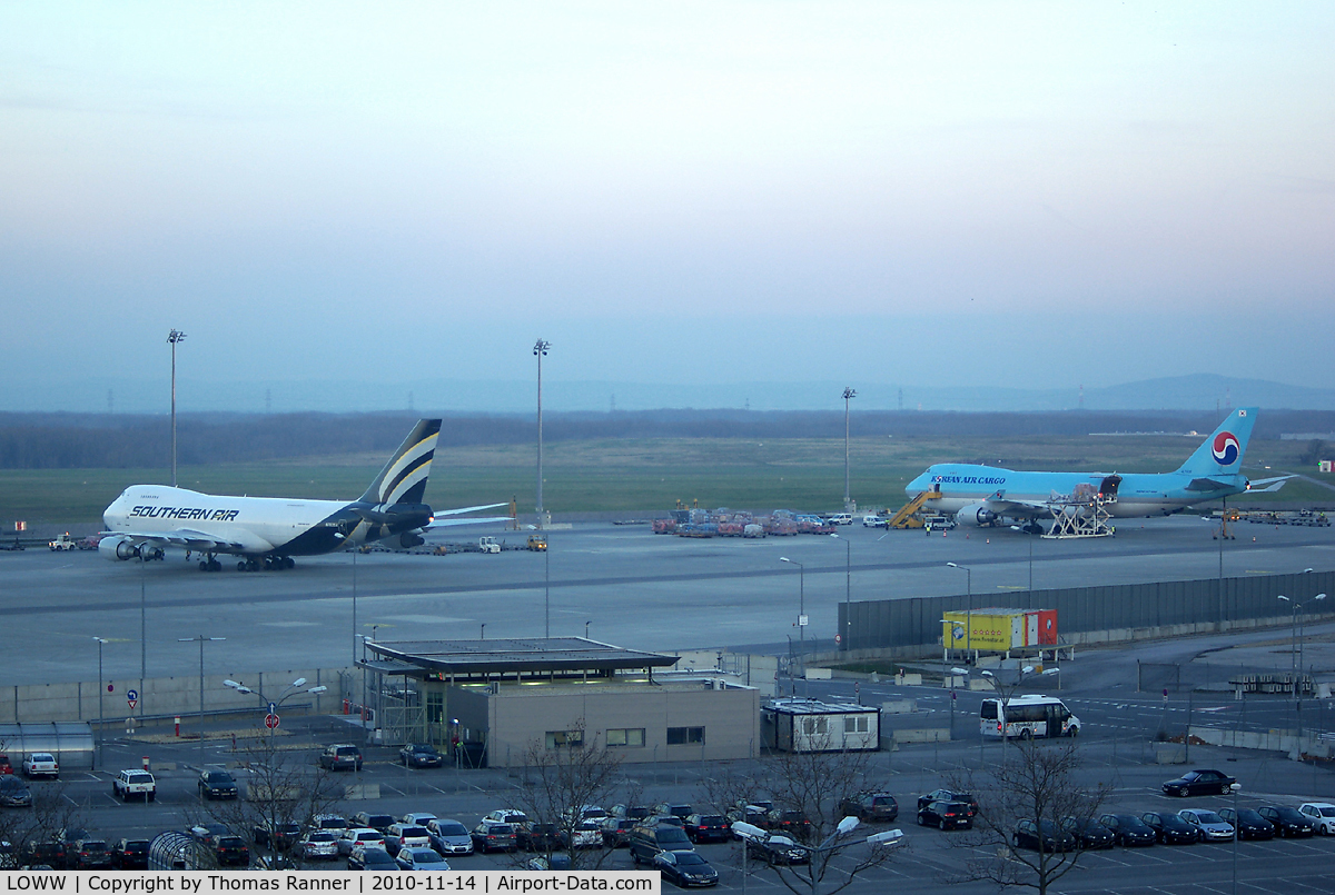 Vienna International Airport, Vienna Austria (LOWW) - evening cargo 747's at LOWW