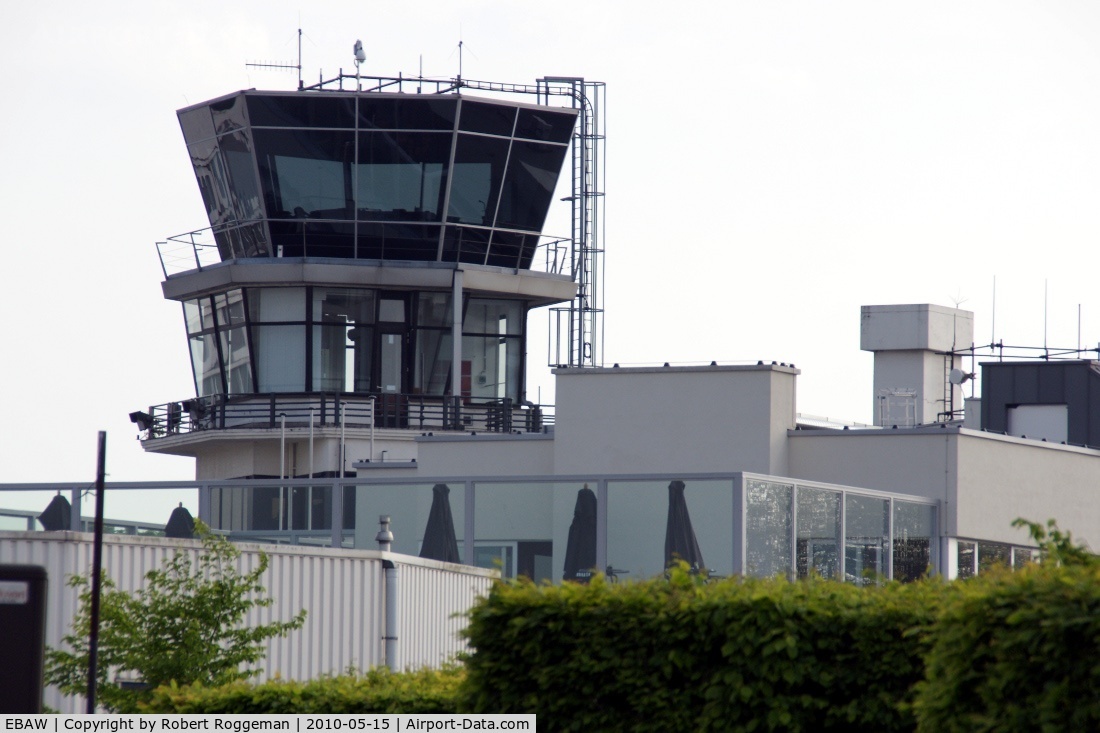 Antwerp International Airport, Antwerp / Deurne, Belgium Belgium (EBAW) - Seen from outside.In front terras restaurant,behind controletower.